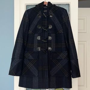 London Fog Navy Blue and Grey Toggle Coat Size Small